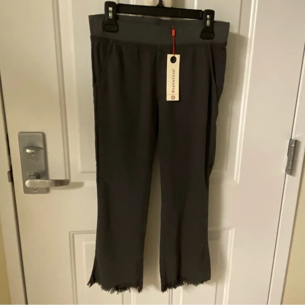 XCVI Wearables Dark Gray Frayed Hem Pants - Picture 8 of 14